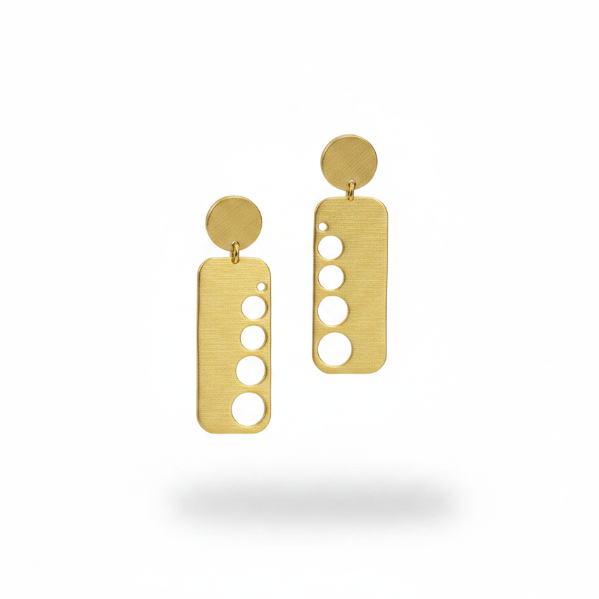 Pendientes BAUHAUS bañados en oro - Diseño con carácter