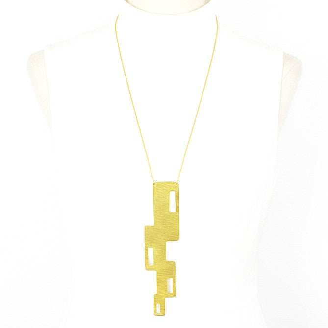 Collar CUBÉ bañado en oro - Diseño con carácter