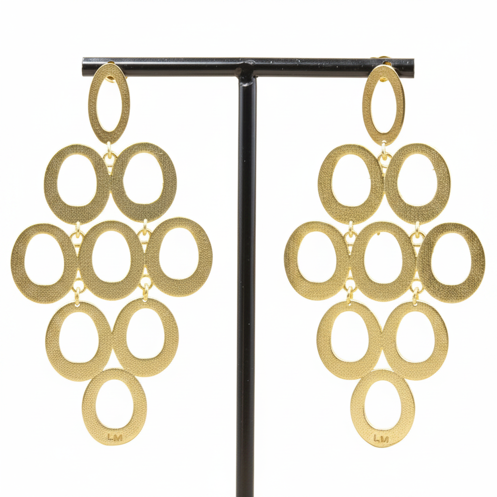 Pendientes OVALI bañados en oro - Diseño con carácter