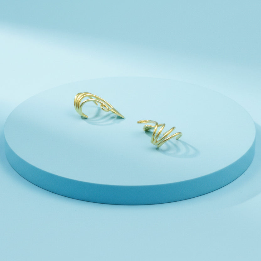 Set pendientes CORAZÓN de diseño bañados en oro