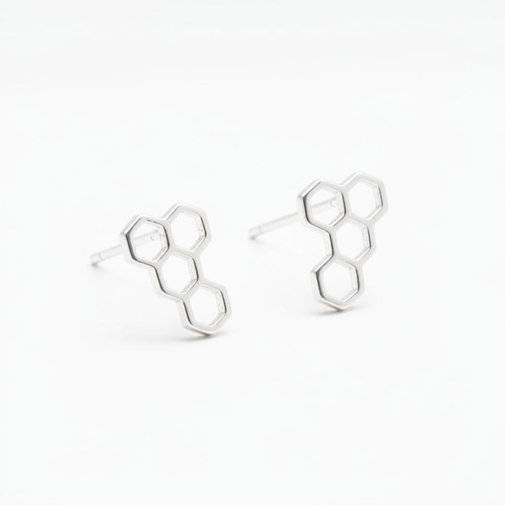 Pendientes PANAL PLATA - Diseño con carácter