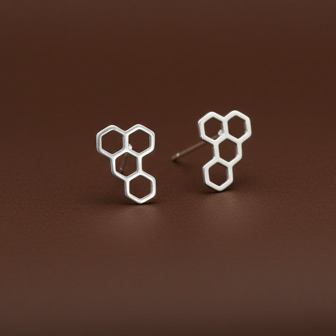 Pendientes PANAL PLATA - Diseño con carácter