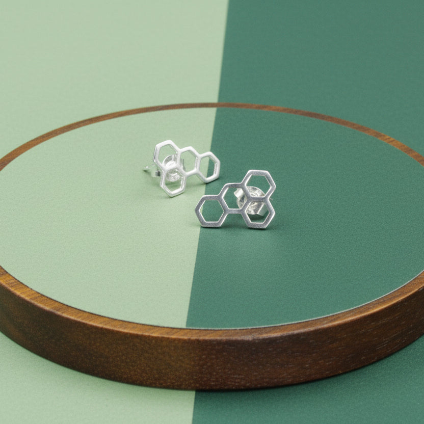 Pendientes PANAL PLATA - Diseño con carácter