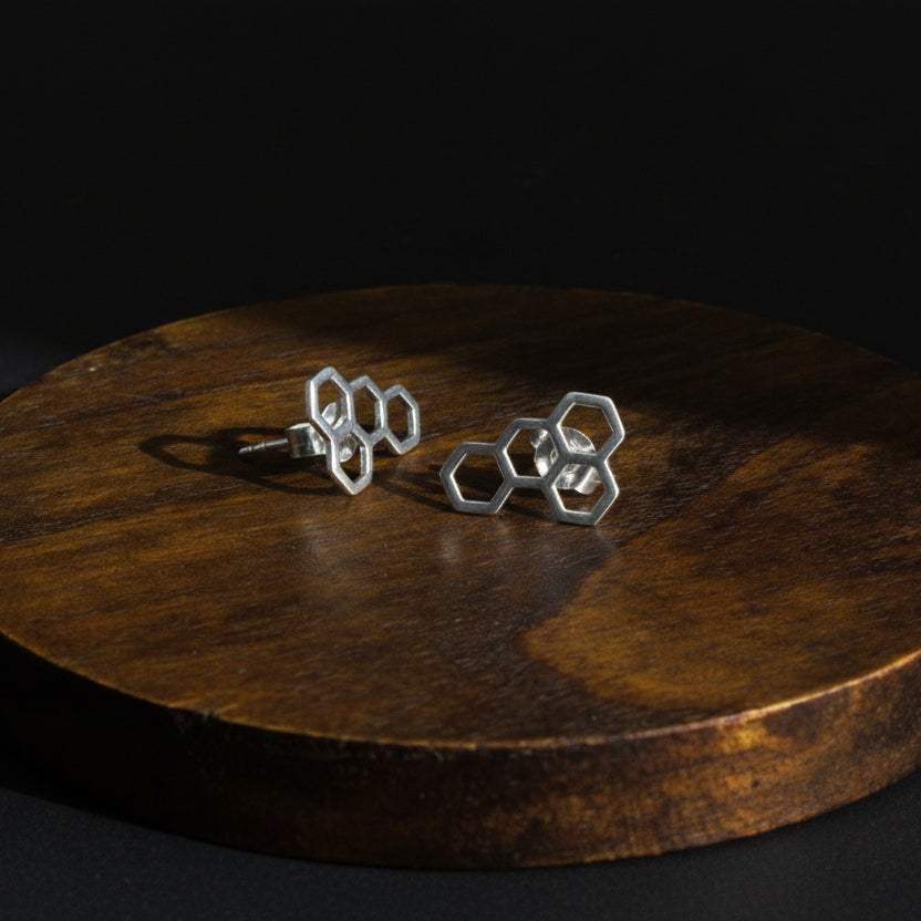 Pendientes PANAL PLATA - Diseño con carácter