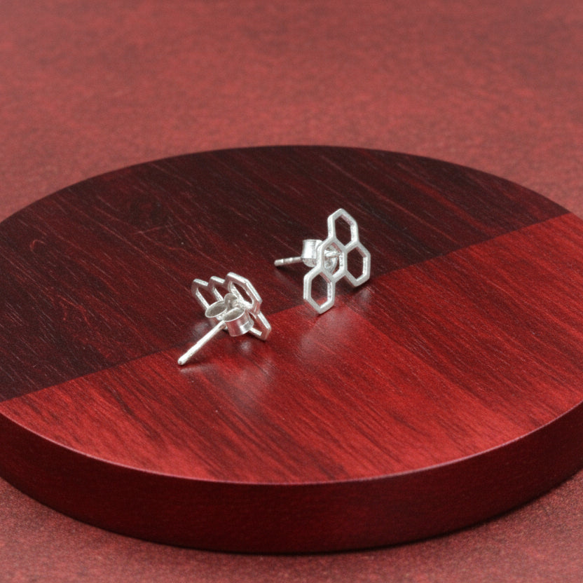 Pendientes PANAL PLATA - Diseño con carácter