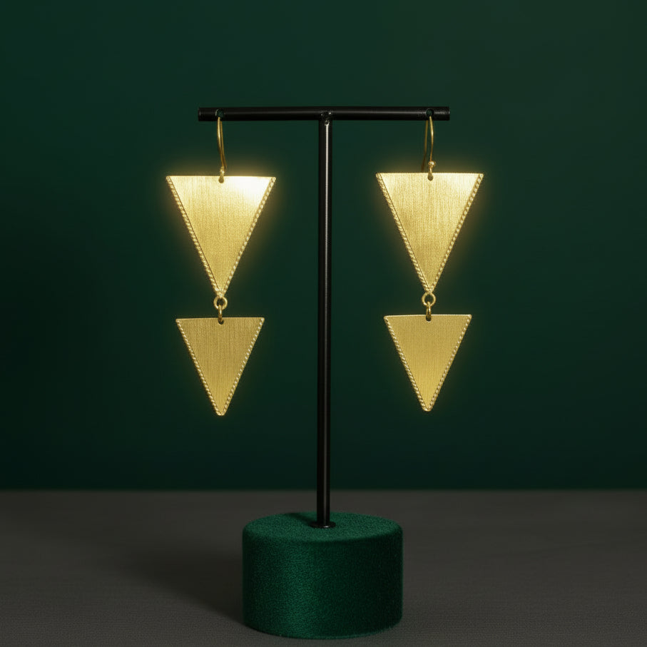 Pendientes BERMUDAS bañados en oro - Diseño con carácter
