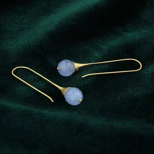Pendientes GOTA DE AGUA con calcedonia
