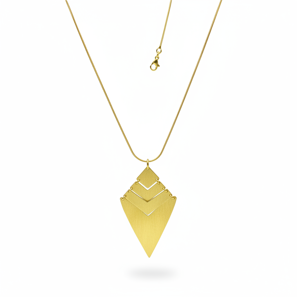 PALEOLITHIC long necklace plated in 18kt gold