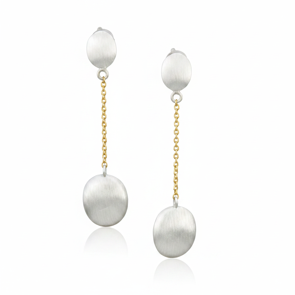 Pendientes HORTA bañados en oro y plata
