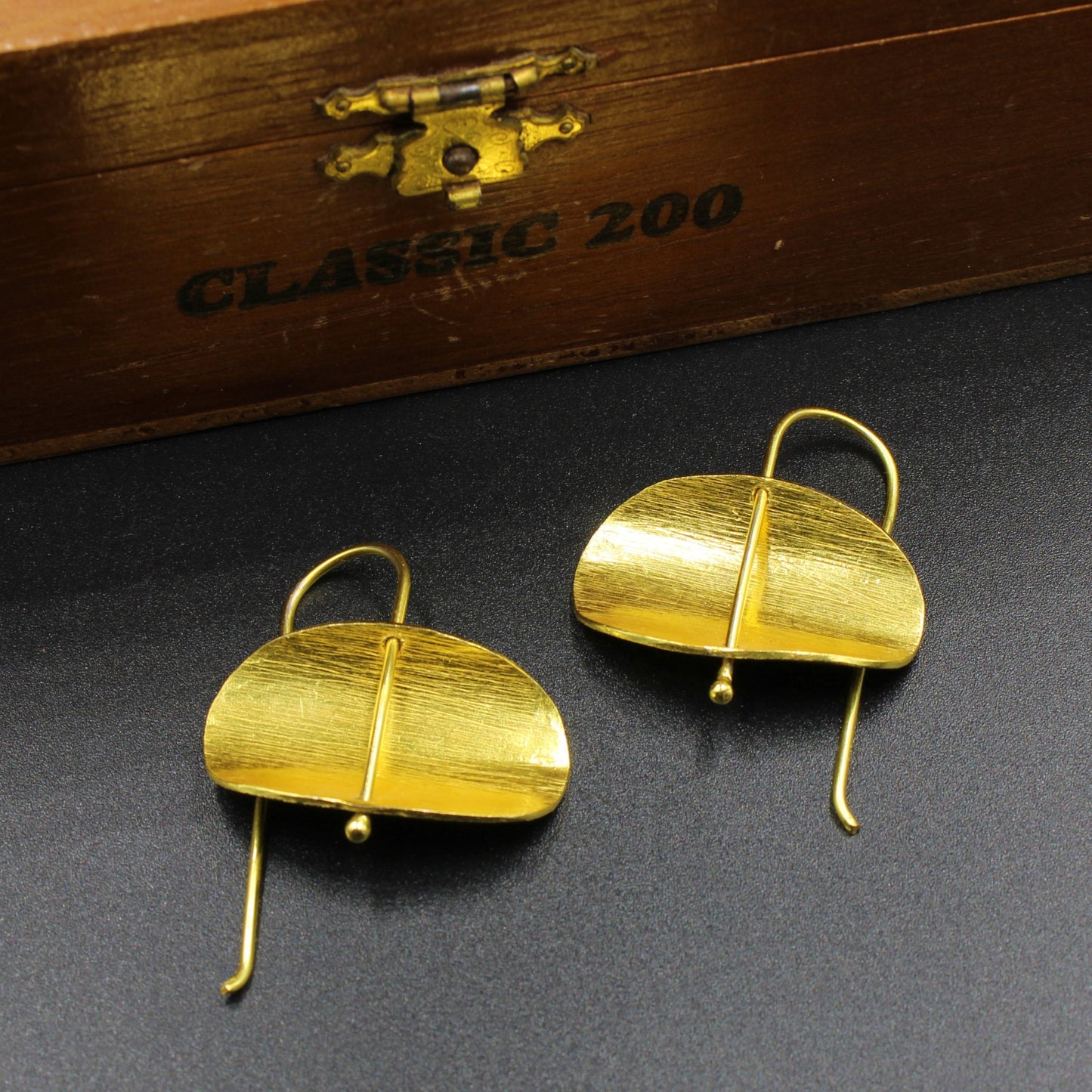 Gold plated earrings 2 in 1 gold plated