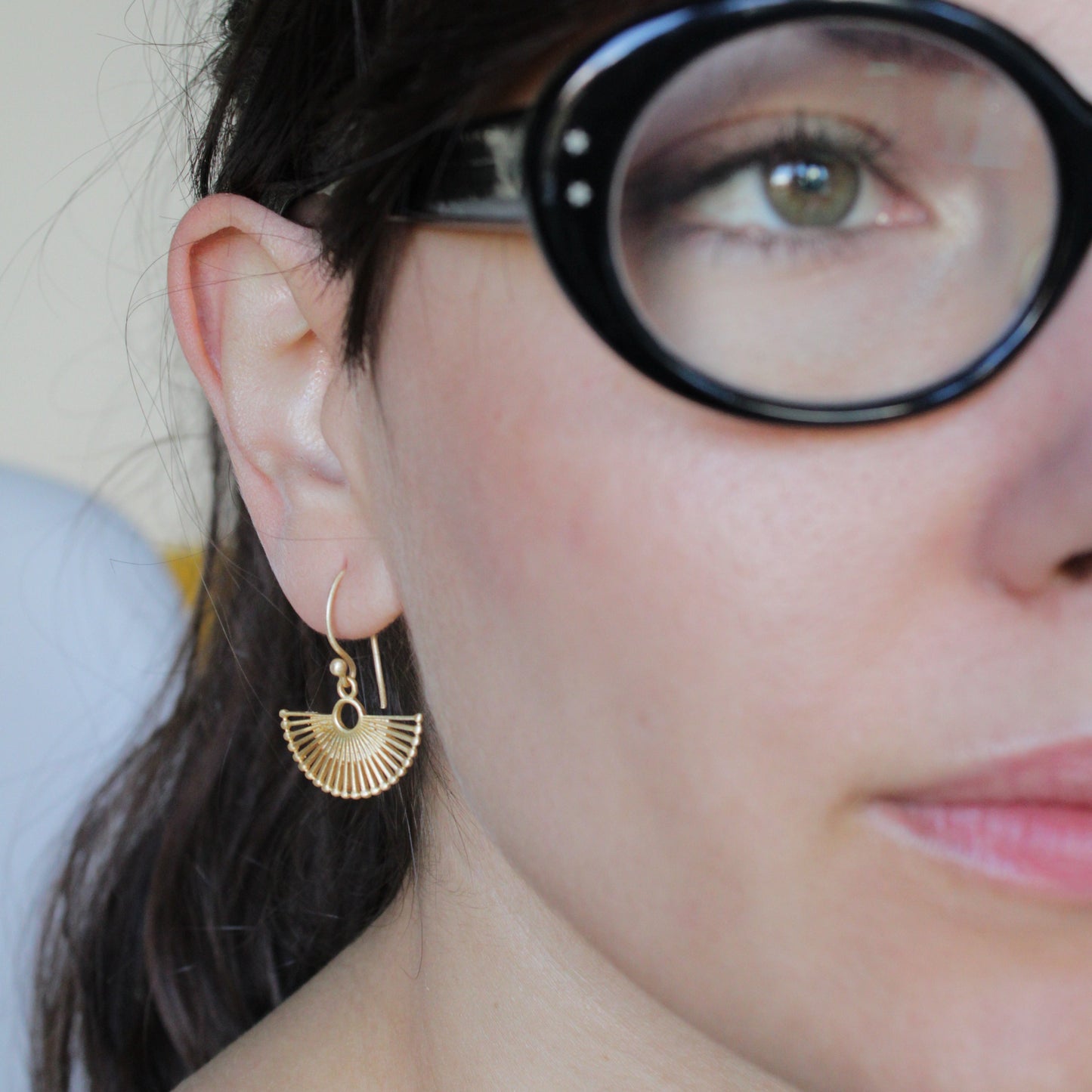Designer-Ohrringe ROULETTE, vergoldet mit 18 kt Gold