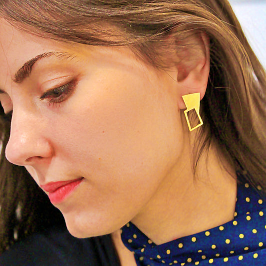 Designer-Ohrringe von ROHE, vergoldet mit 18 kt Gold
