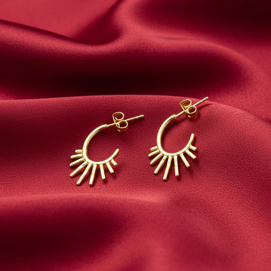 Designer-Ohrringe von SUNRAY, vergoldet mit 18 kt Gold