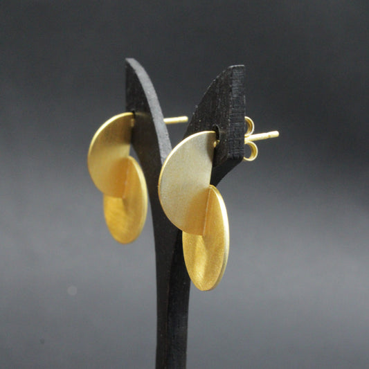 GROPIUS Designerohrringe vergoldet mit 18 kt Gold