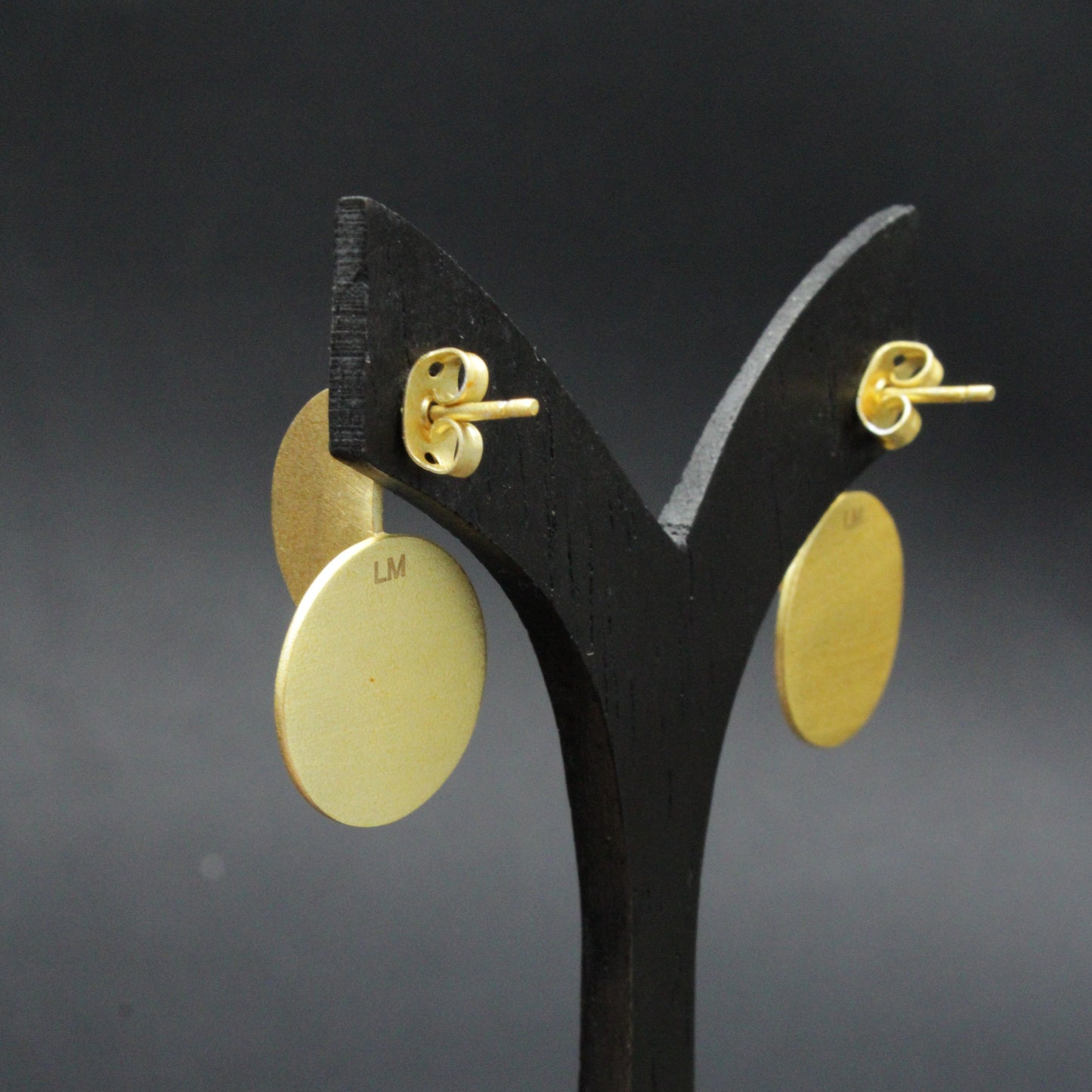 GROPIUS Designerohrringe vergoldet mit 18 kt Gold
