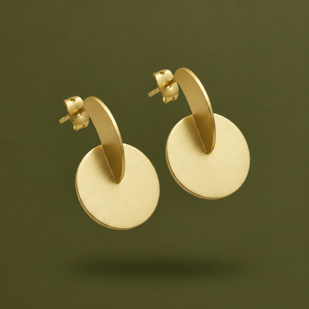GROPIUS Designerohrringe vergoldet mit 18 kt Gold