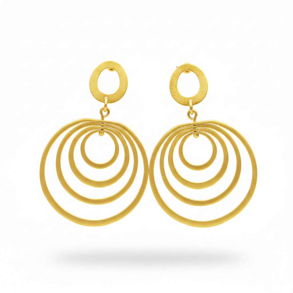 MILLE ANELLI designer earrings plated in 18 kt gold