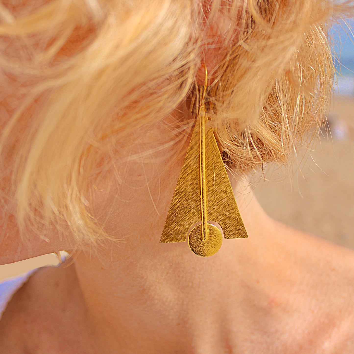 Gold plated earrings 2 in 1 gold plated