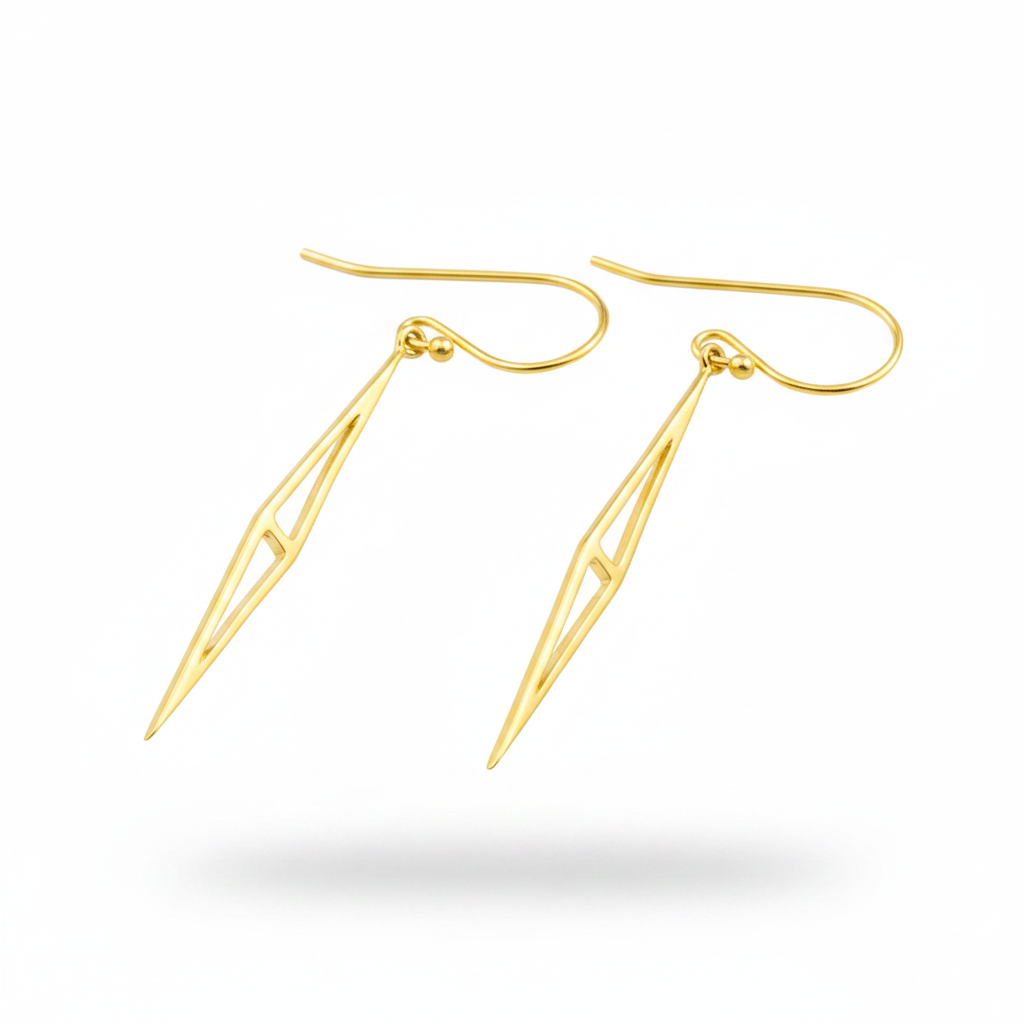 Pendientes NEEDLE bañados en oro