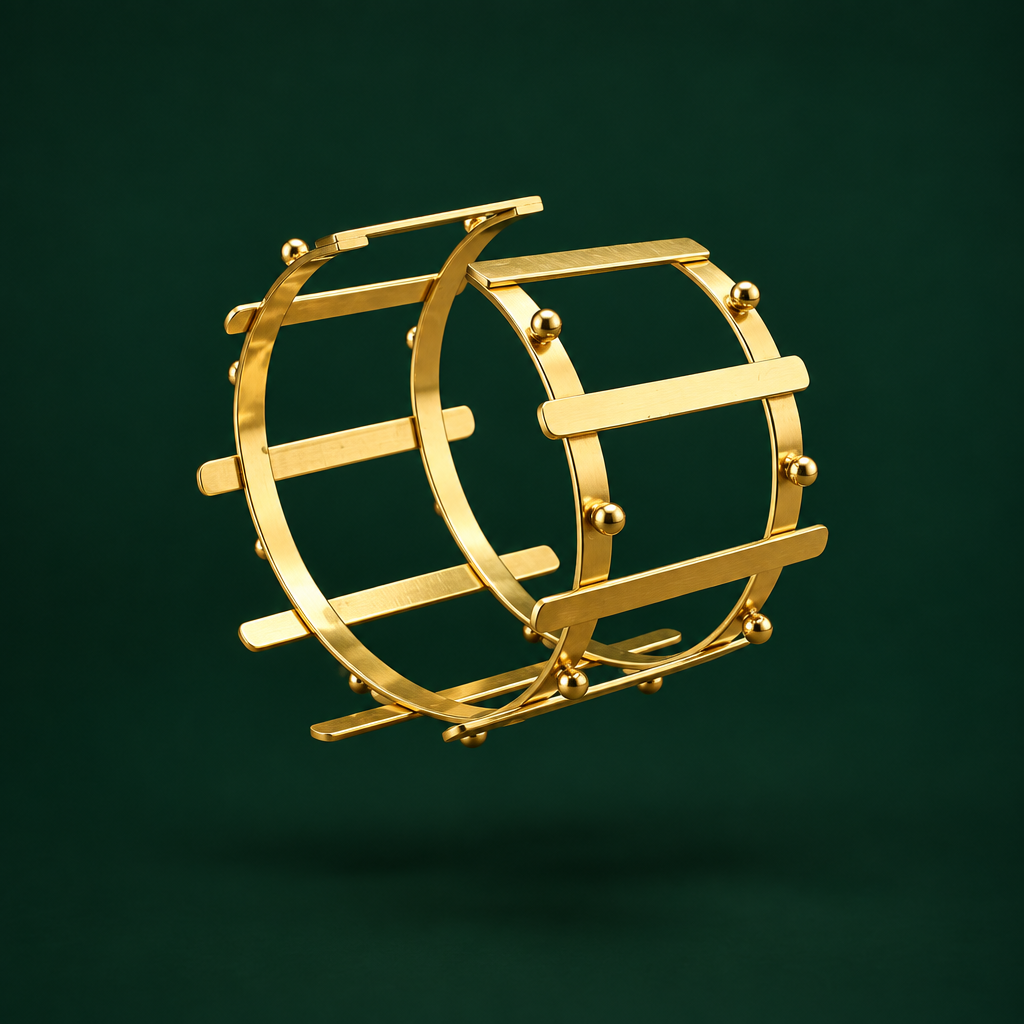 Brazalete MINERVA bañado en oro - Diseño con carácter