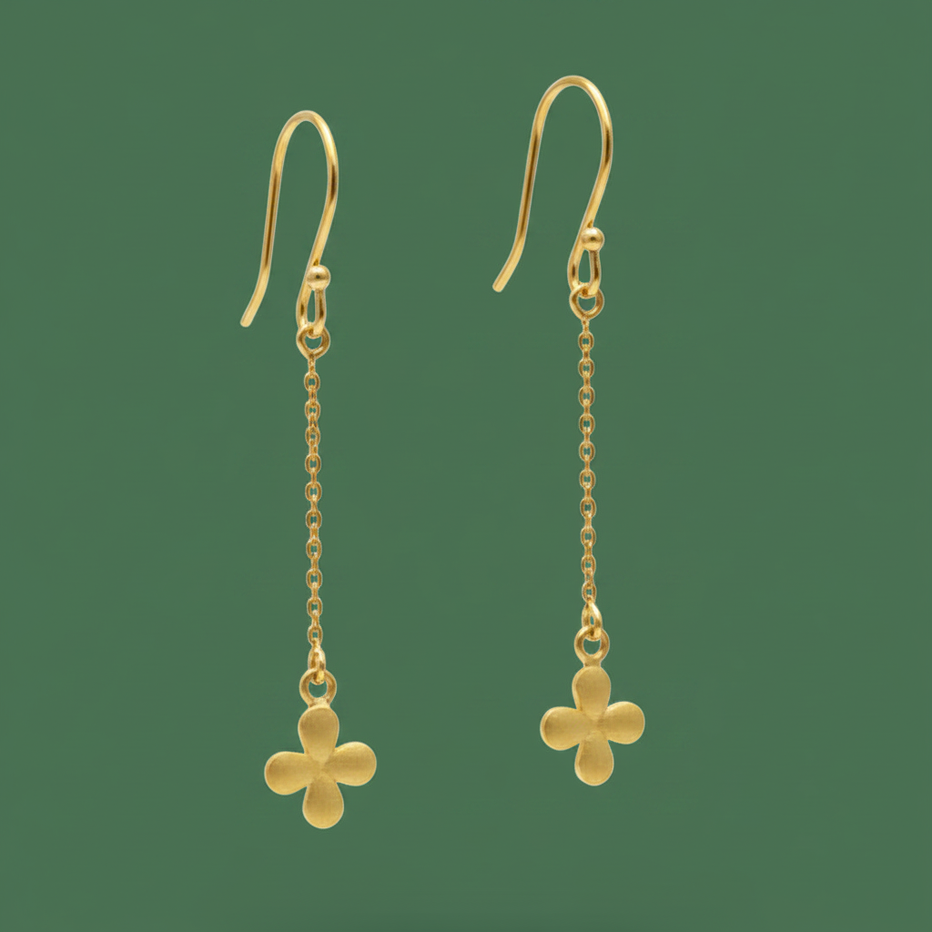 Pendientes FLOR con flor bañados en oro