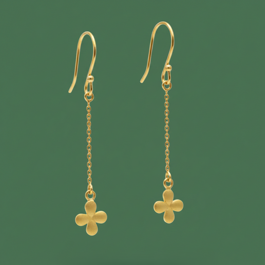 Pendientes FLOR con flor bañados en oro
