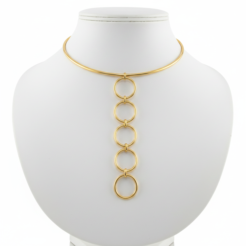 Gargantilla HOOPS con colgante bañada en oro