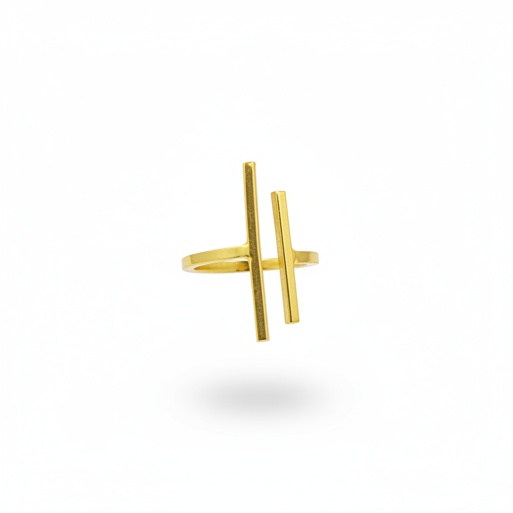 Anillo LINE ART bañado en oro