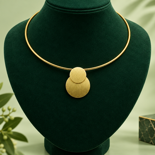 Gargantilla ECLIPSE con colgante bañada en oro - Diseño con carácter