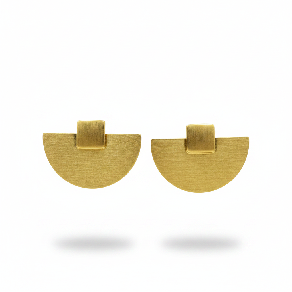 Pendientes PRA' de diseño en latón bañados en oro - Diseño con carácter