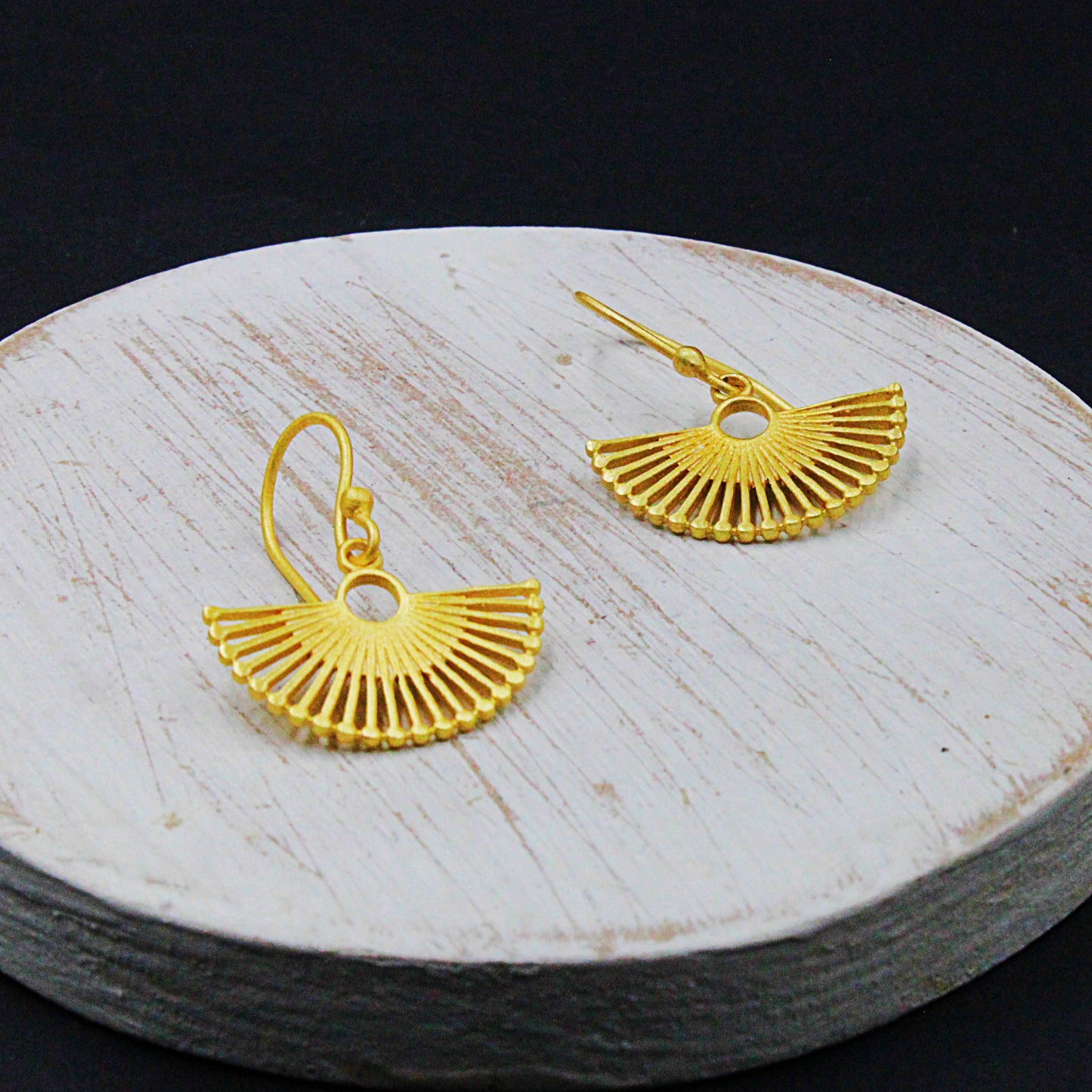 Designer-Ohrringe ROULETTE, vergoldet mit 18 kt Gold