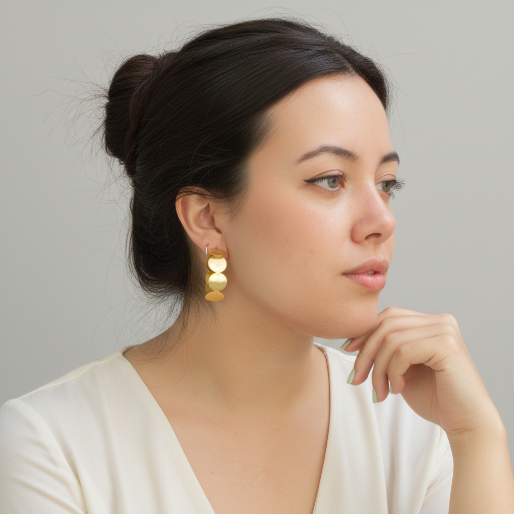 CINEMA earrings plated in 18kt gold