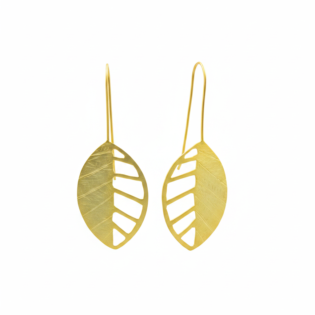 Pendientes FEUILLE bañados en oro