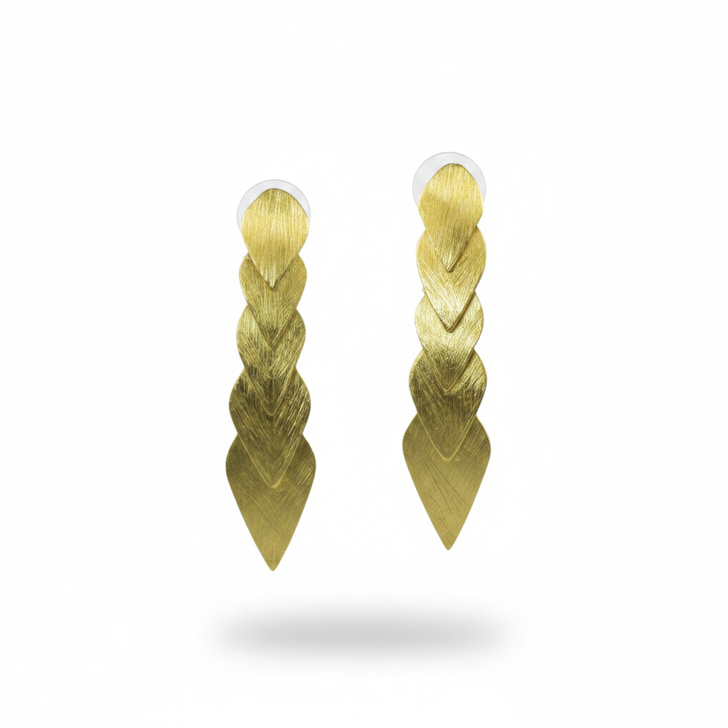 Pendientes SOLVAY bañados en oro - Diseño con carácter