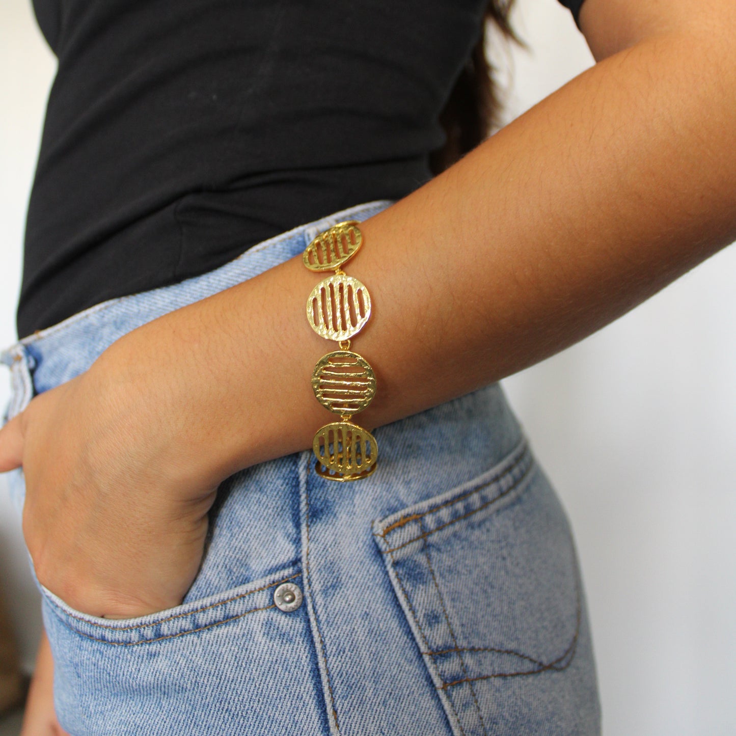 CINEMA earrings plated in 18kt gold