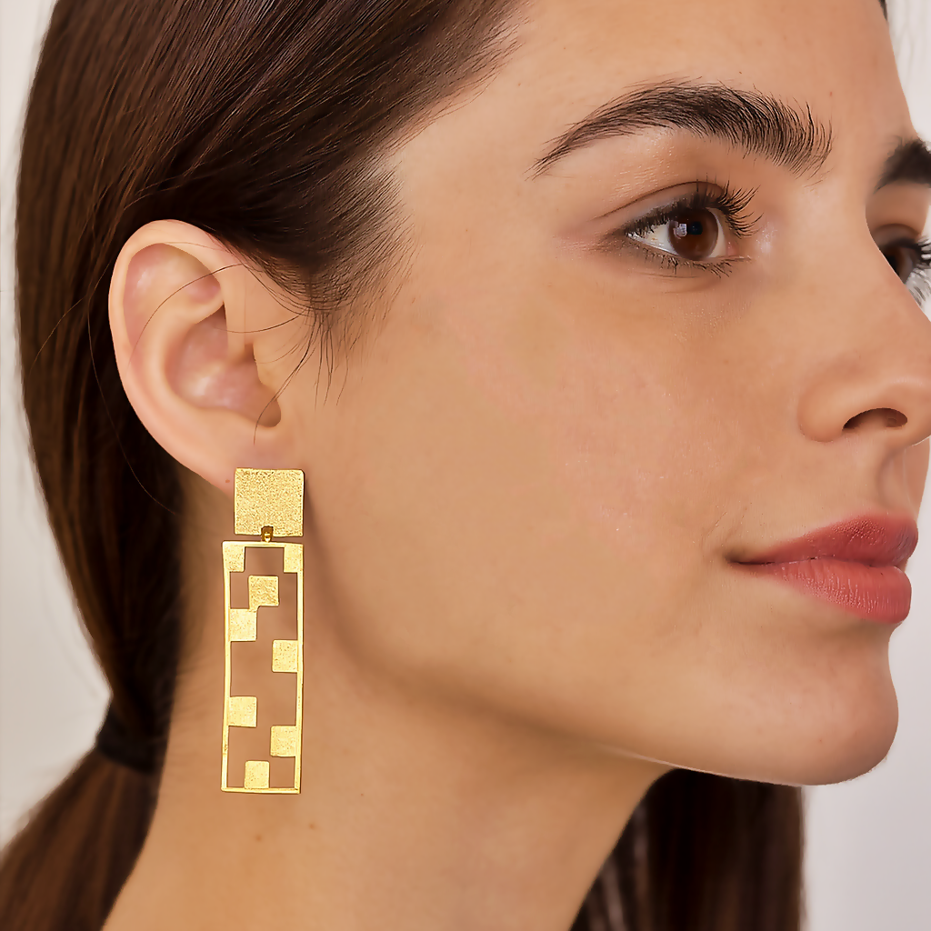 CINEMA earrings plated in 18kt gold
