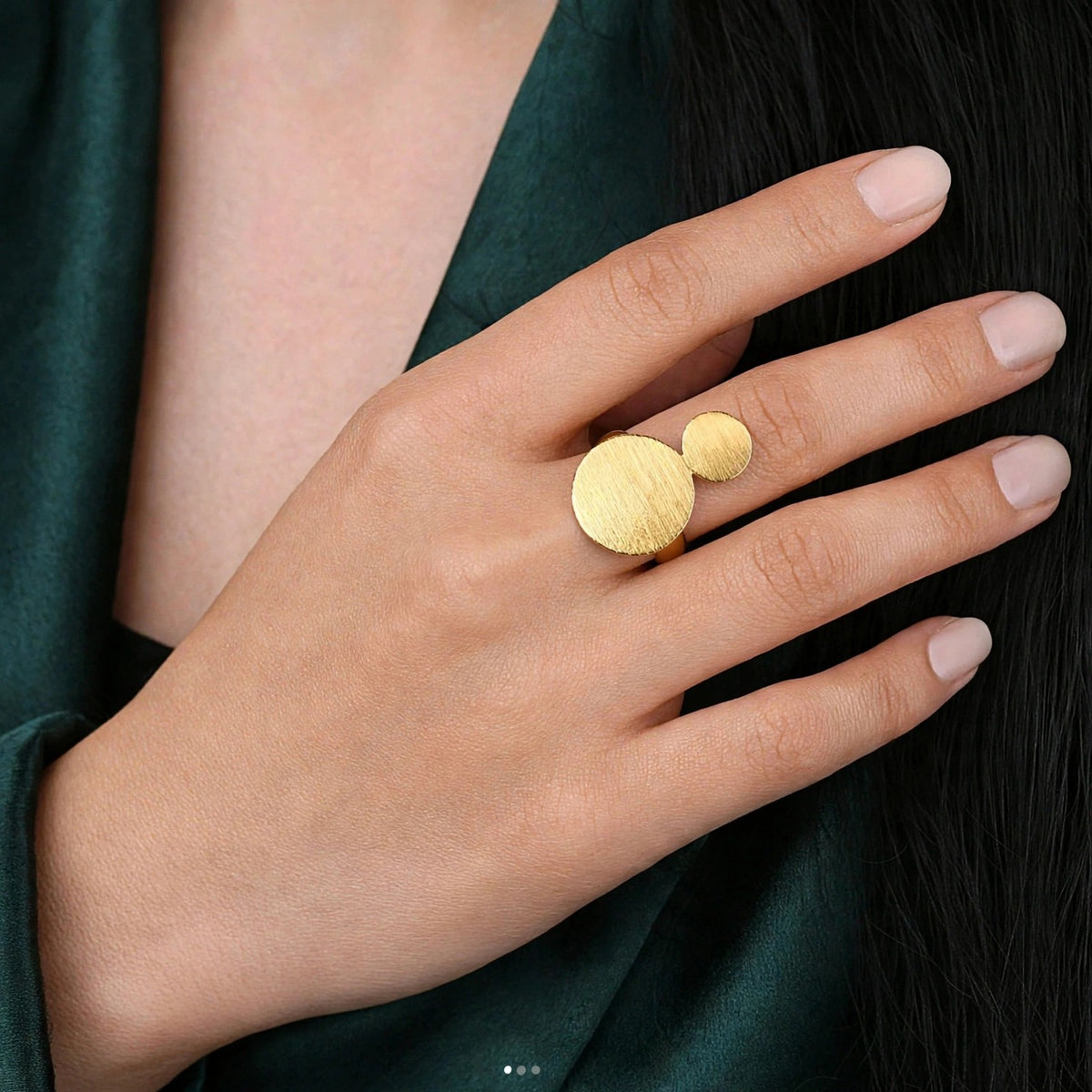 Anillo JÚPITER bañados en oro - Diseño con carácter