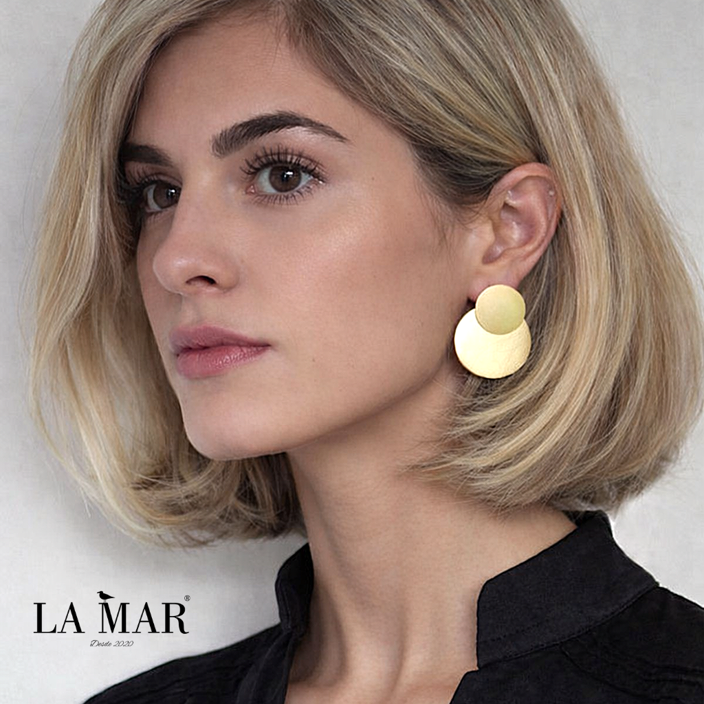 ECLIPSE two-in-one gold-plated earrings