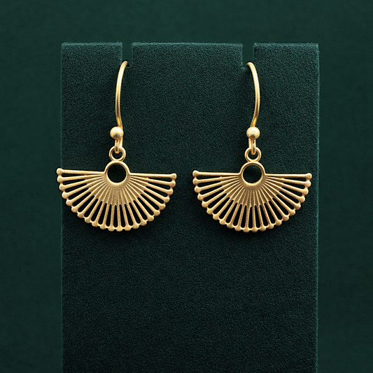 ROULETTE designer earrings plated in 18 kt gold