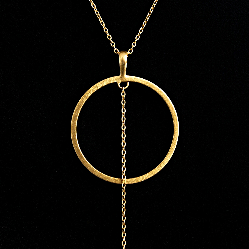 SOL-Halsband mit grünem Quarzanhänger, plattiert mit 18-karätigem Gold