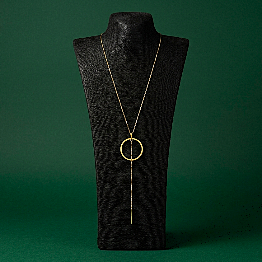 SOL-Halsband mit grünem Quarzanhänger, plattiert mit 18-karätigem Gold