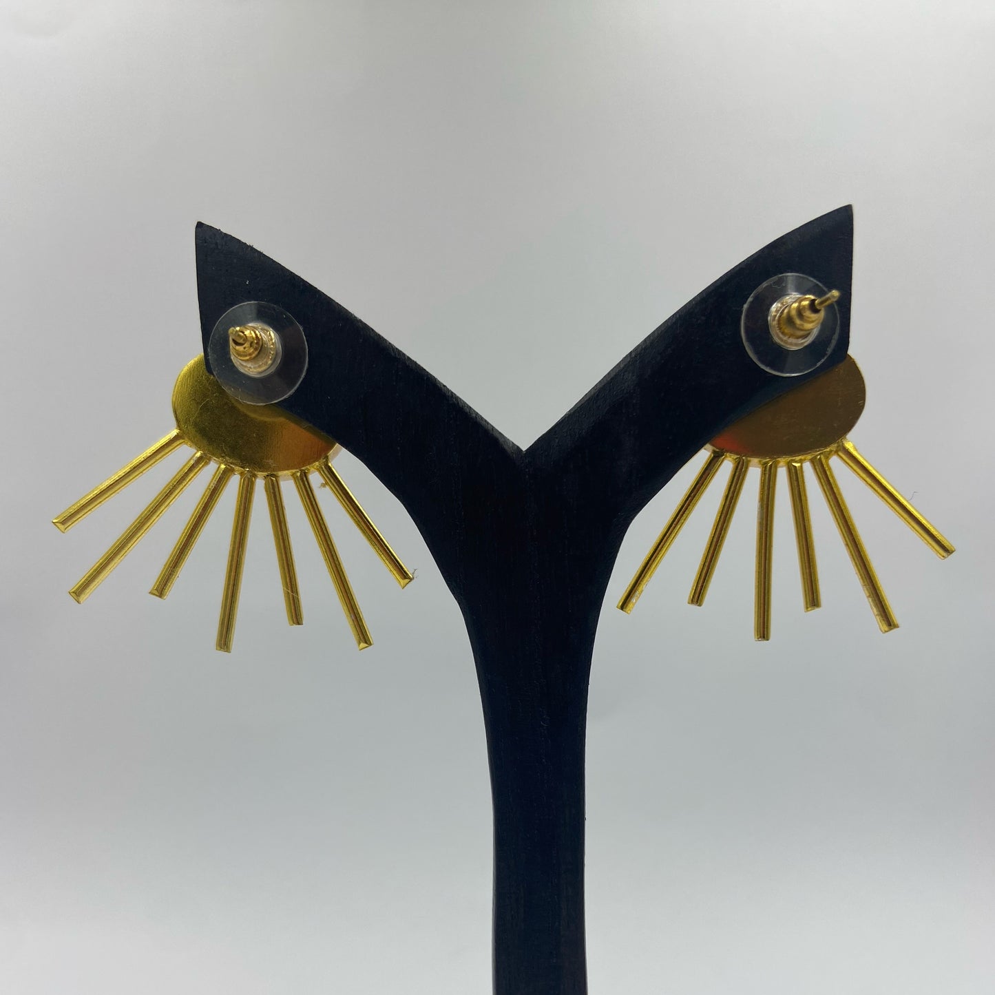 SOL earrings with yellow quartz, gold plated