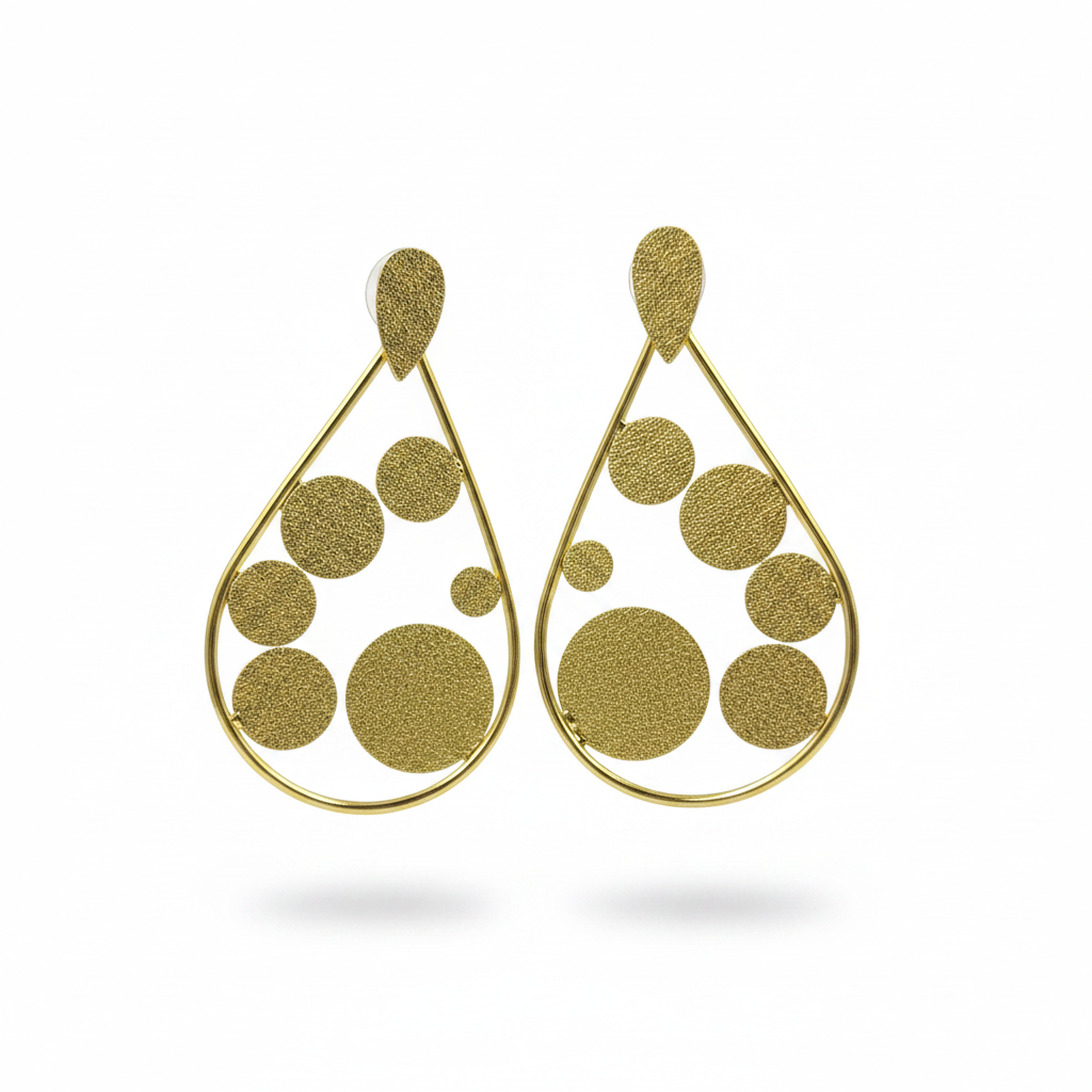 Pendientes BUBBLES bañados en oro - Diseño con carácter